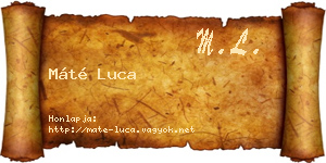 Máté Luca névjegykártya
